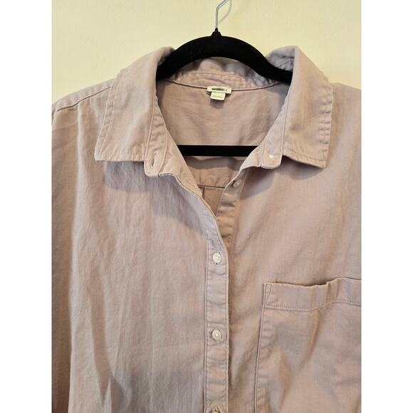 Aerie Boyfriend Oversized Button Down Shirt Pink Long Sleeve Size Large NWOT - Picture 2 of 10